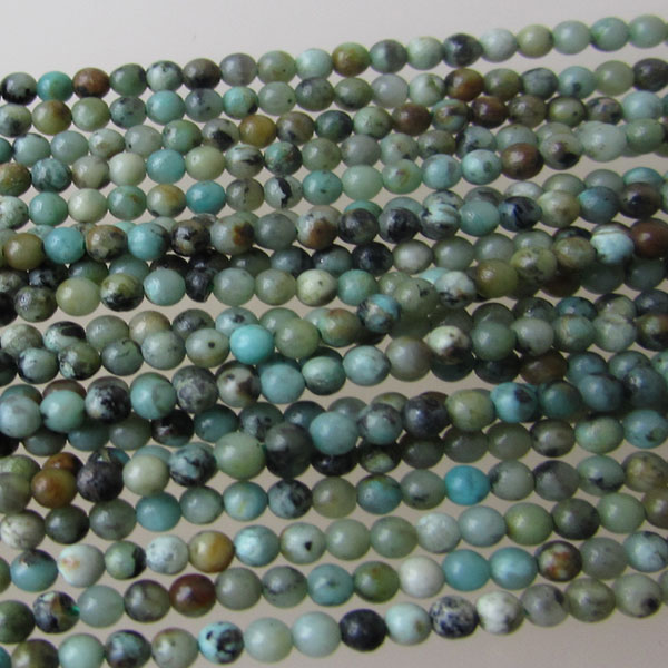 Turkooise kraal, turquoise, 2 mm, per streng