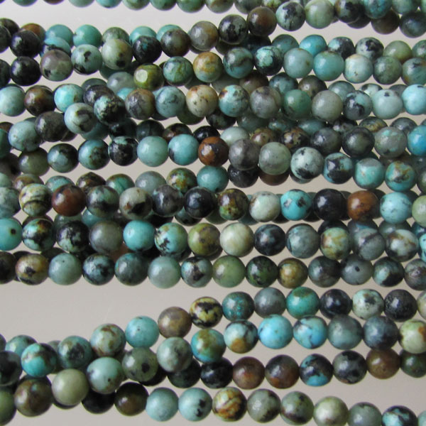 Turkooise kraal, 3 mm, turquoise, per streng