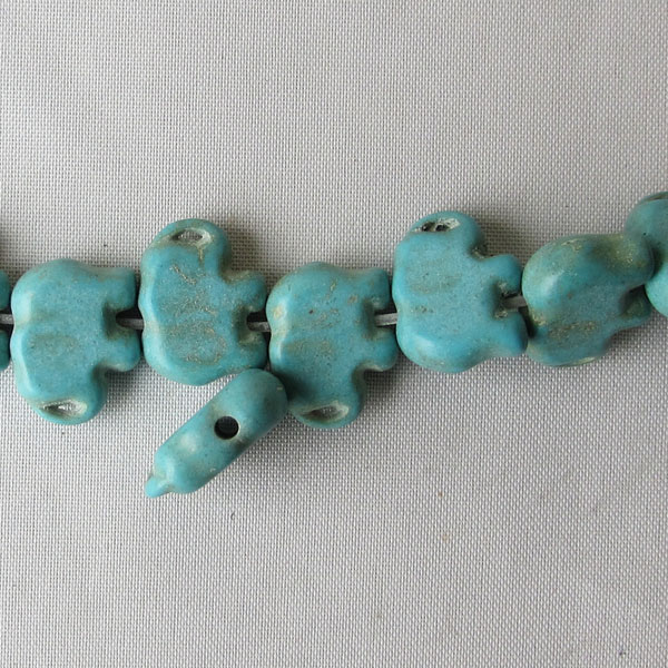 Turkooise kraal, olifant, per streng