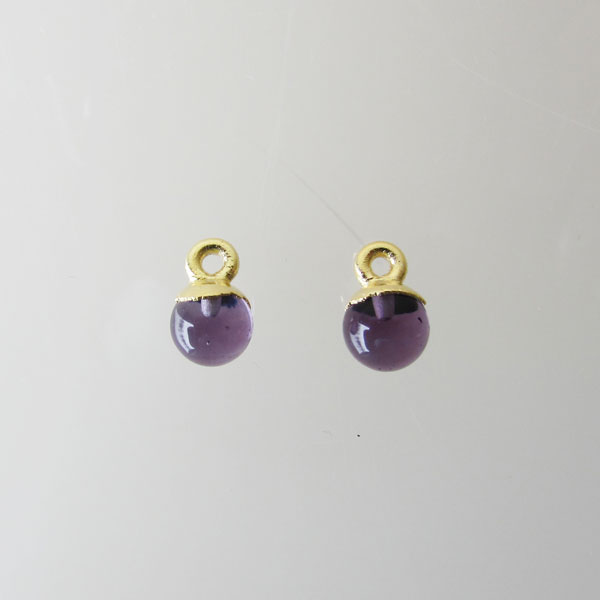 22 K Goud Vermeil bedel, HYDRO AMETHIST, 6 mm, per stuk