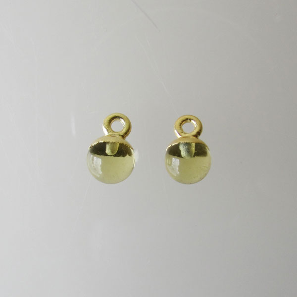 22 K Goud Vermeil bedel, CITRIEN, 6 mm, per stuk