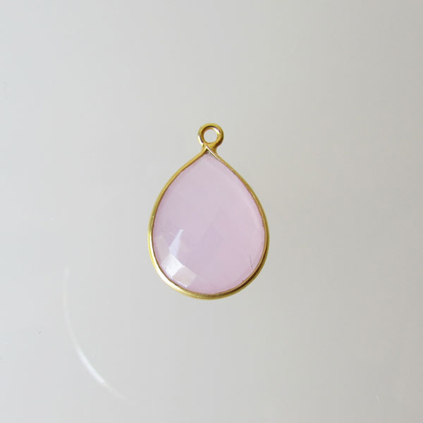 22 K Goud Vermeil hanger van HYDRO ROZENKWARTS, gefacetteerd, 13 x 19 mm, verpakt per stuk