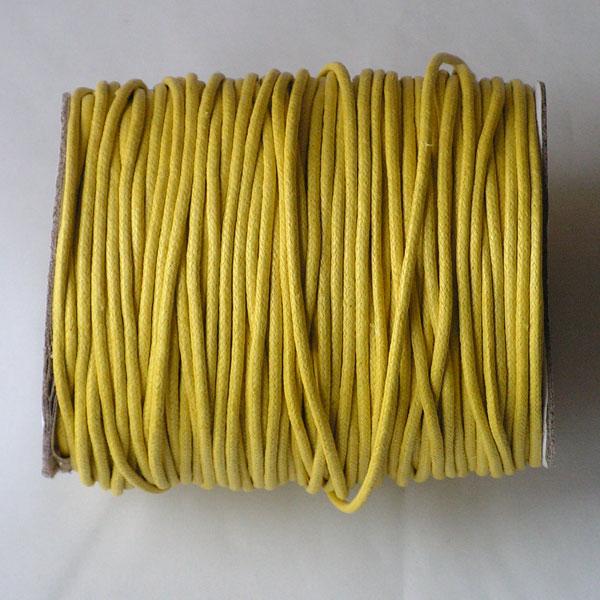 Waxkoord, geel, 2 mm, per 95 meter