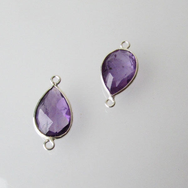 Sterling zilveren (925) tussenstuk, HYDRO AMETHIST, 22 x 10 mm, per stuk