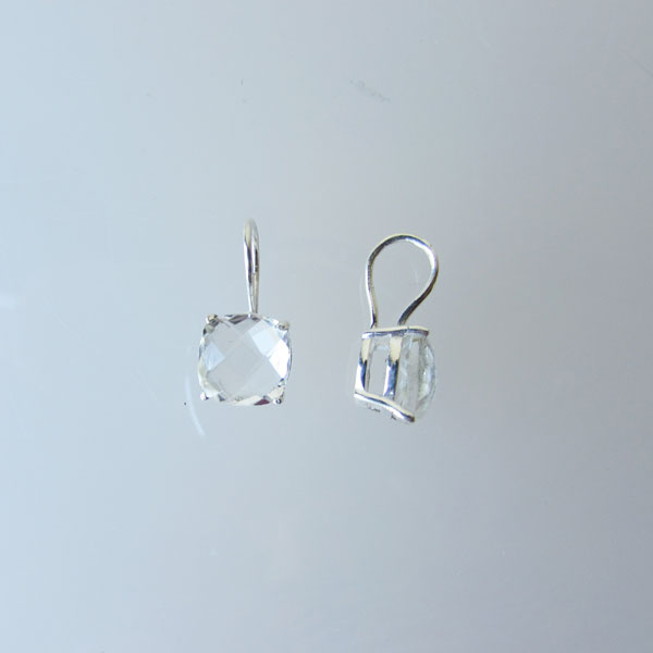 Sterling zilveren (925) hanger, KRISTAL, 10 mm, per stuk