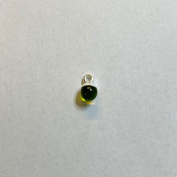 Sterling zilveren (925) bedel, GROENE TOERMALIJN, 6 mm, per stuk