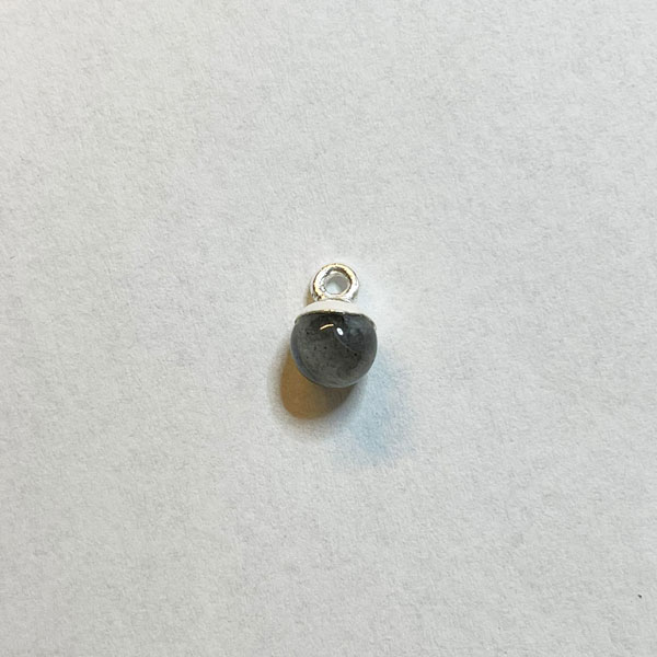 Sterling zilveren (925) bedel, LABRADORIET, 6 mm, per stuk