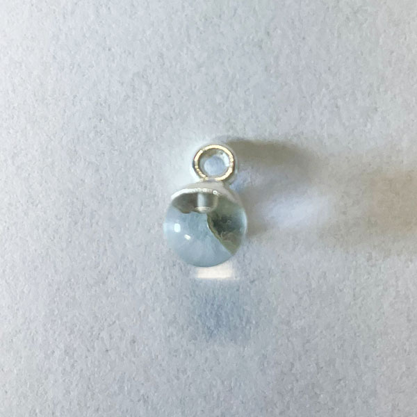 Sterling zilveren (925) bedel, KRISTAL, 6 mm, per stuk