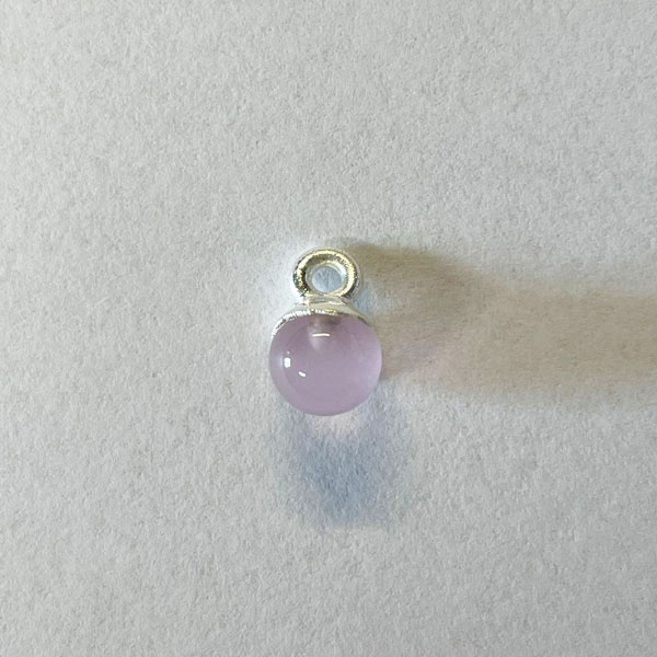 Sterling zilveren (925) bedel, HYDRO ROZENKWARTS, 6 mm, per stuk
