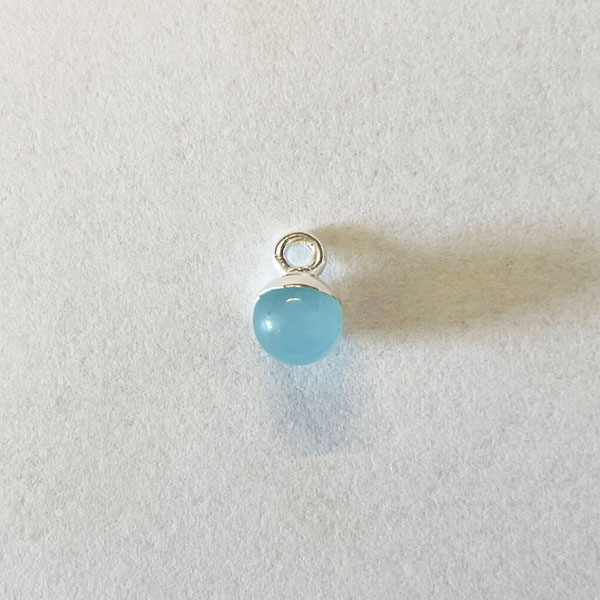 Sterling zilveren (925) bedel, CHALCEDOON, 6 mm, per stuk