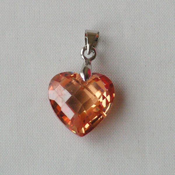Hanger CZ, gefacetteerd, topaz, verpakt per stuk