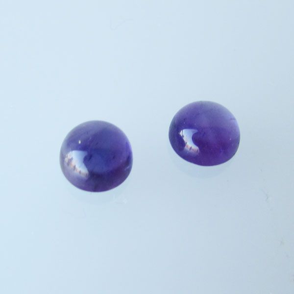 Cabochon Amethist, 6 mm, rond, paars, verpakt per stuk