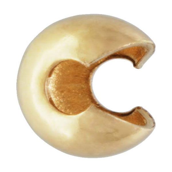 14 K Gold Filled Knijpkraalverberger, 5 mm, per stuk