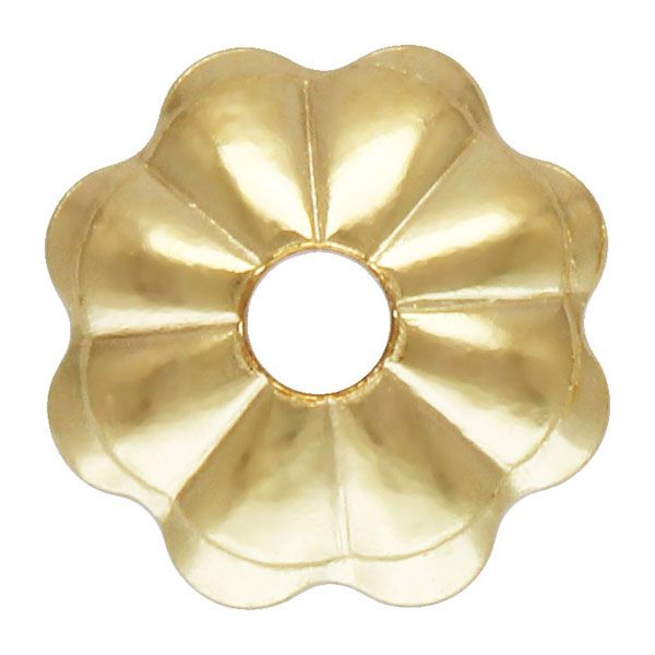 14 K Gold Filled Kralenkapje, 7 mm, per stuk