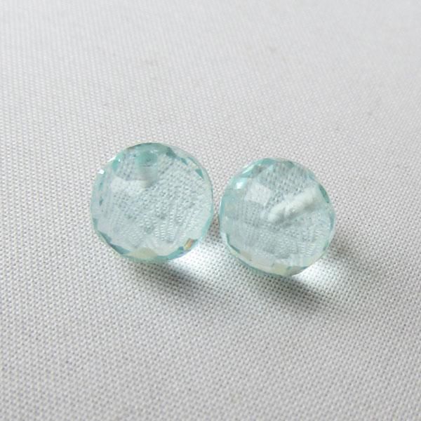 Halfdrilled AQUAMARIJN kraal, rond, 6 mm, gefacetteerd, per stuk