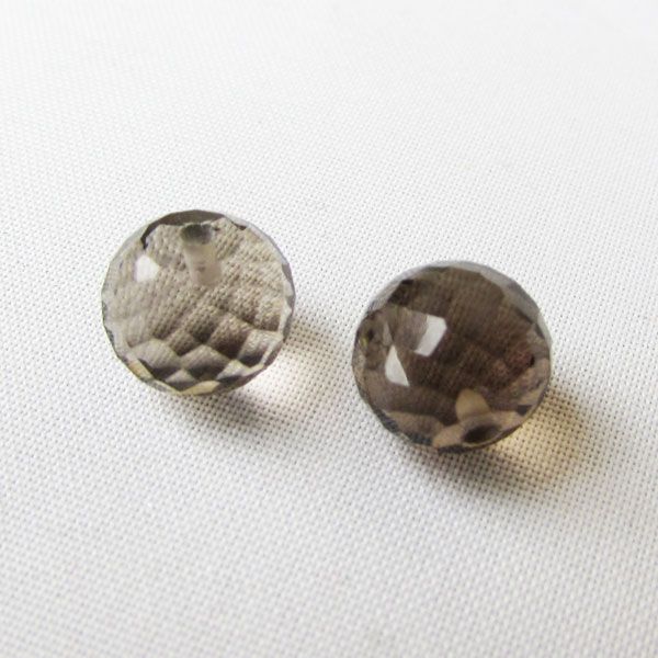 Halfdrilled ROOKKWARTS kraal, rond, 10 mm, gefacetteerd, per stuk