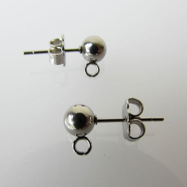 Edelstaal oorstekers met 3 mm bolletje, per 10 stuks