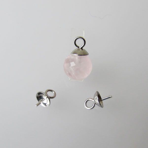 Edelstalen (316) RVS hangeroog, met pinnetje, 7 x 3 mm, verpakt per 10 stuks