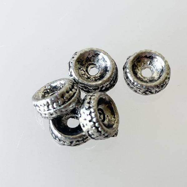Zilverkleurige Spacers 7.5 x 3.6 mm geoxideerd partij van ruim 600 stuks